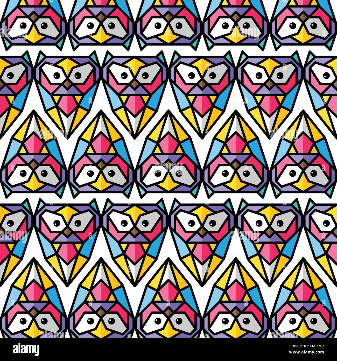 colorful owl background pattern theme vector art Stock Vector Image ...