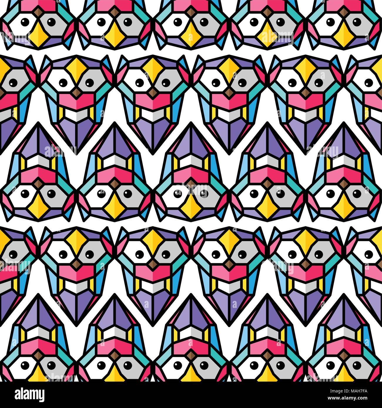 colorful owl background pattern theme vector art Stock Vector Image ...