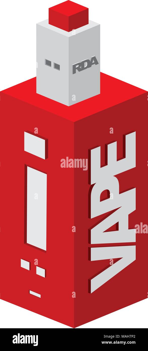 isometric block electric cigarette personal vaporizer vector art Stock ...