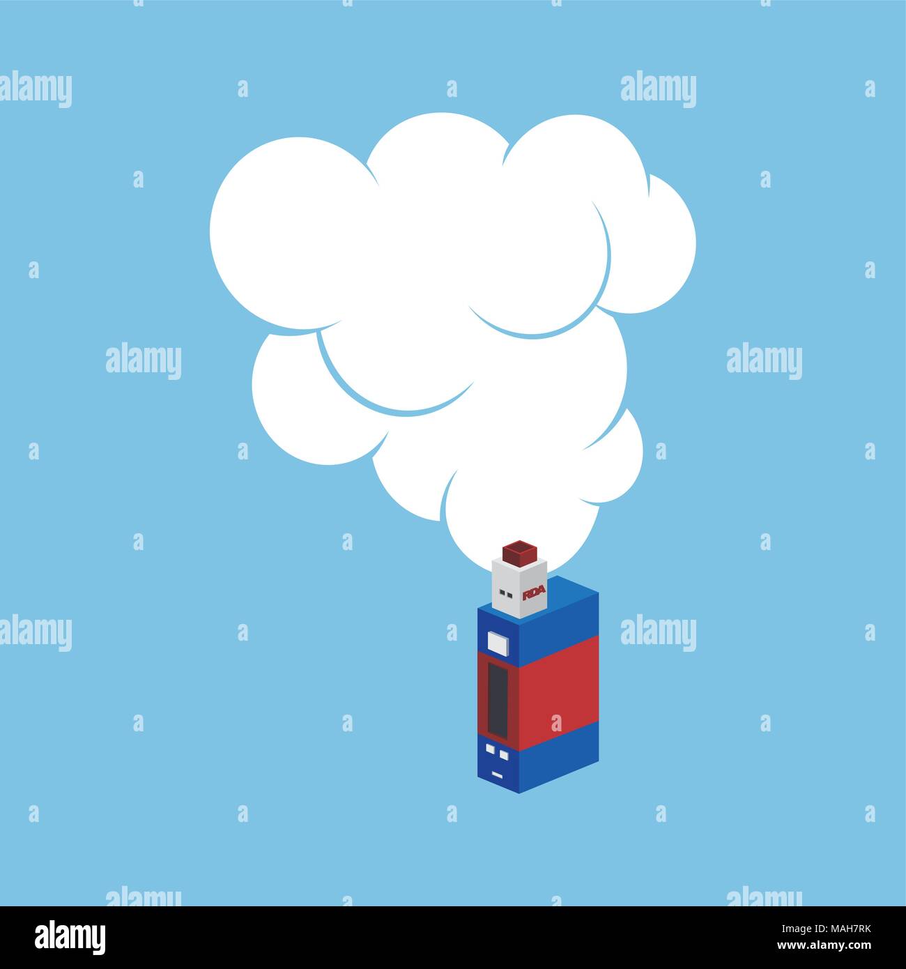 isometric block electric cigarette personal vaporizer vector art Stock Vector