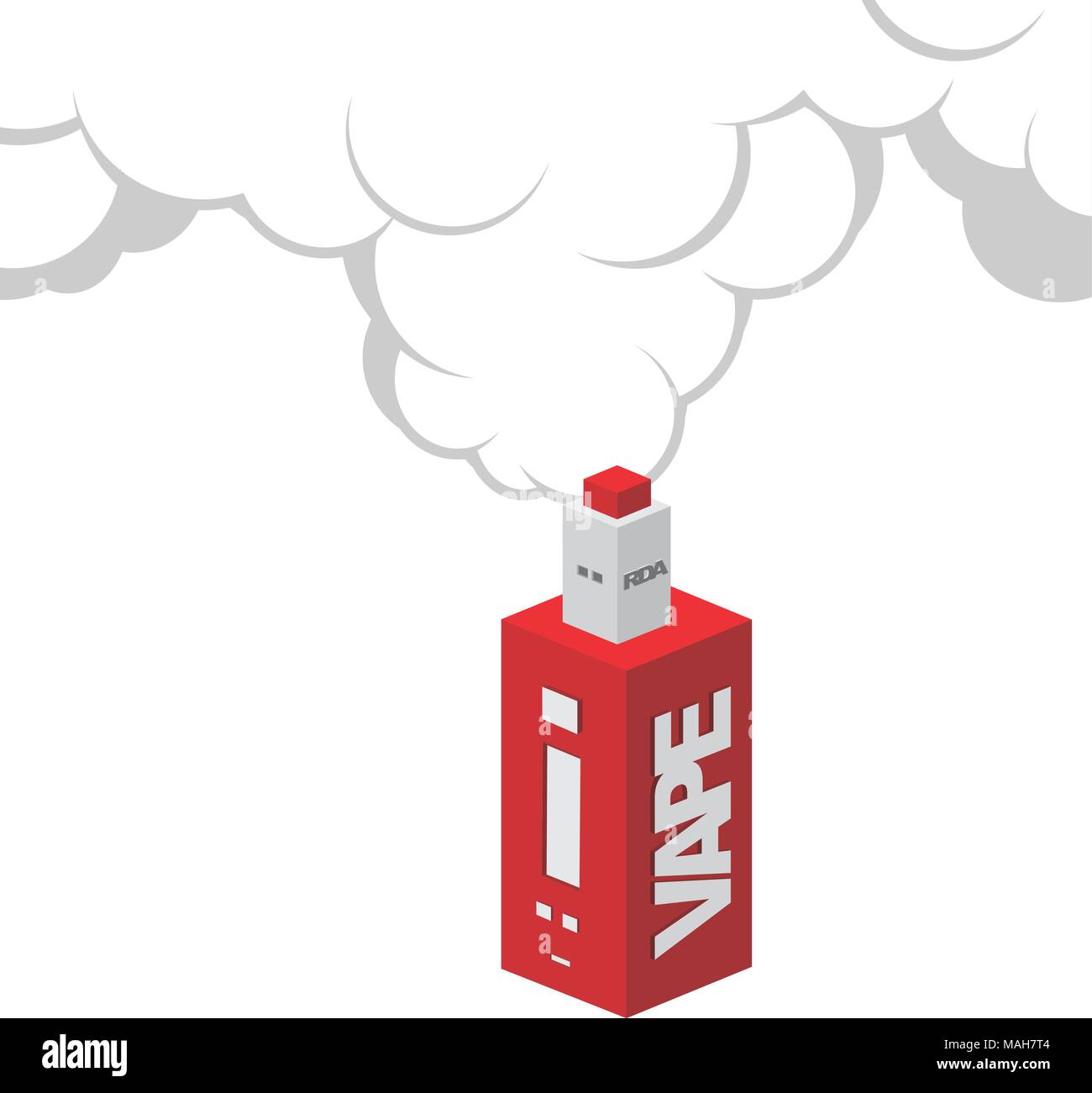 isometric block electric cigarette personal vaporizer vector art Stock Vector