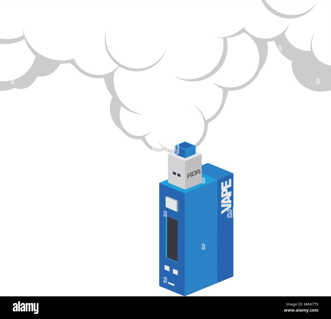 isometric block electric cigarette personal vaporizer vector art Stock Vector