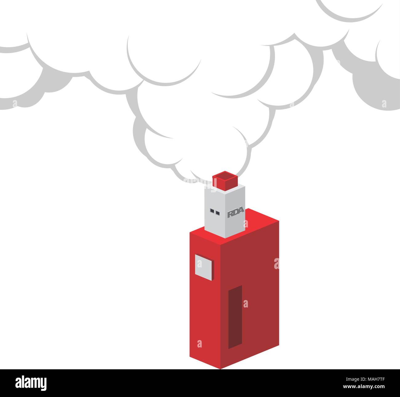 isometric block electric cigarette personal vaporizer vector art Stock Vector