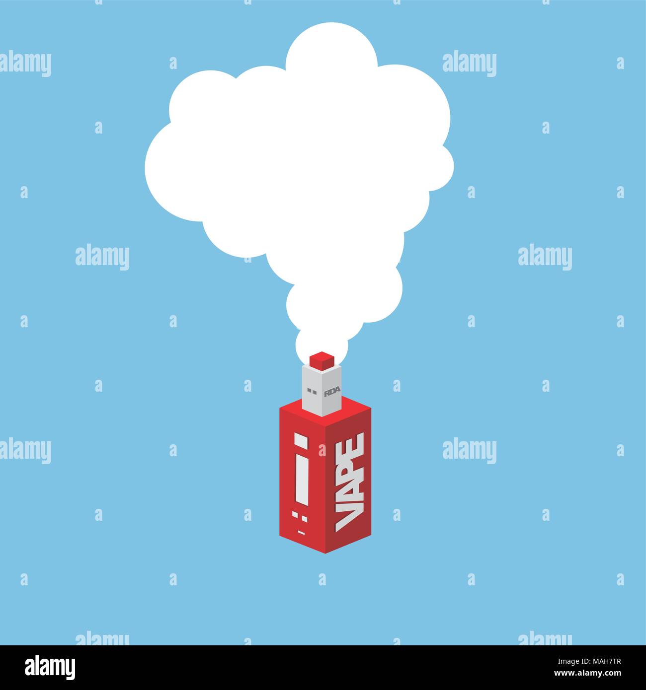 isometric block electric cigarette personal vaporizer vector art Stock Vector