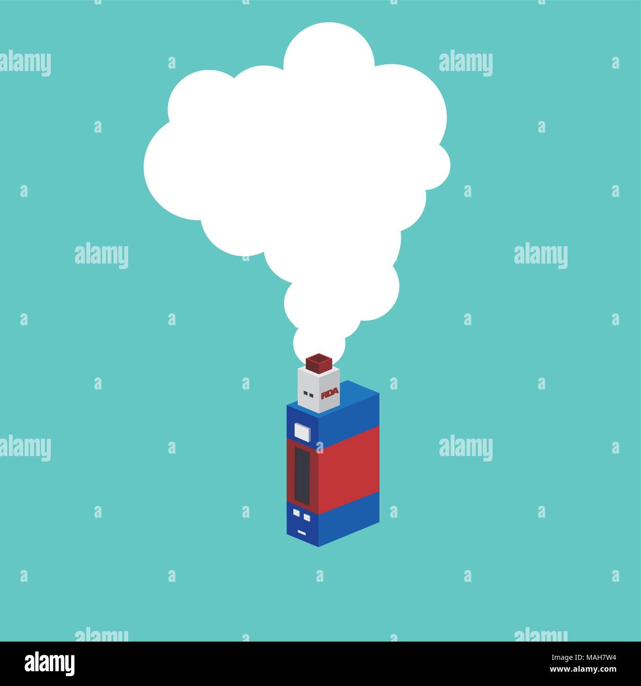 isometric block electric cigarette personal vaporizer vector art Stock Vector