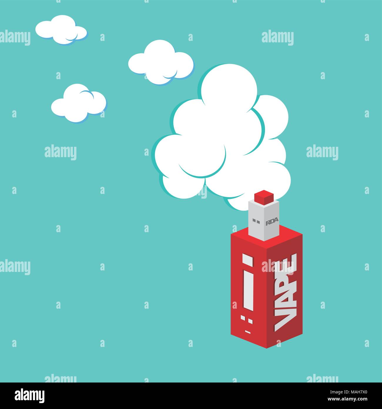 isometric block electric cigarette personal vaporizer vector art Stock Vector