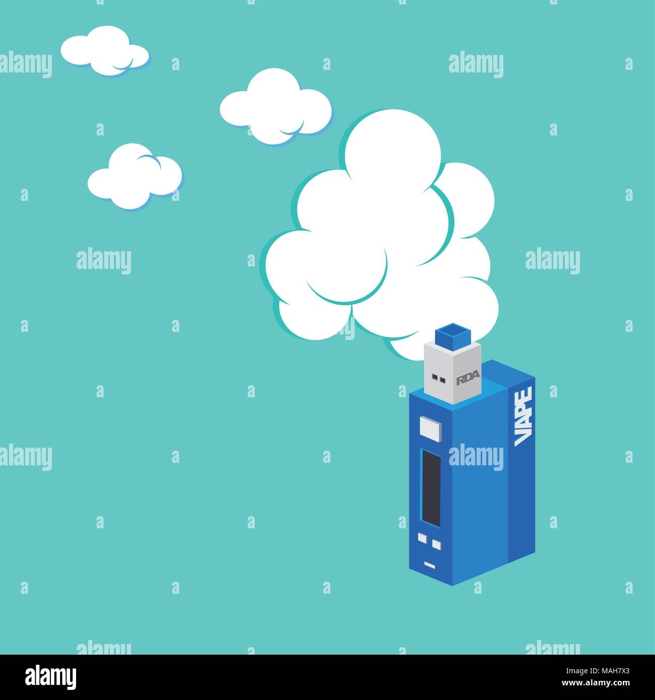 isometric block electric cigarette personal vaporizer vector art Stock ...