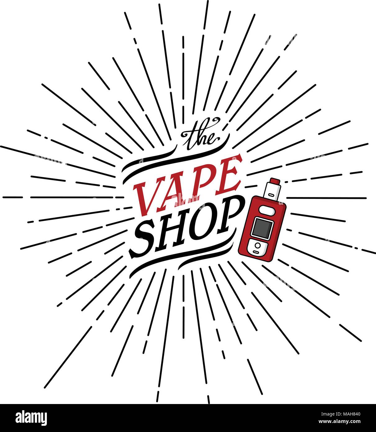 sunray burst electric cigarette personal vaporizer vector art Stock