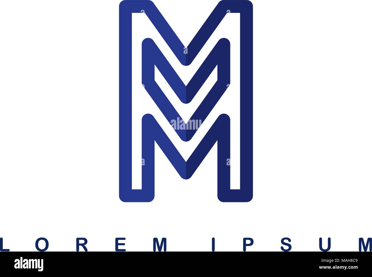 overlap line art template logo logotype alphabet letter m vector Stock ...