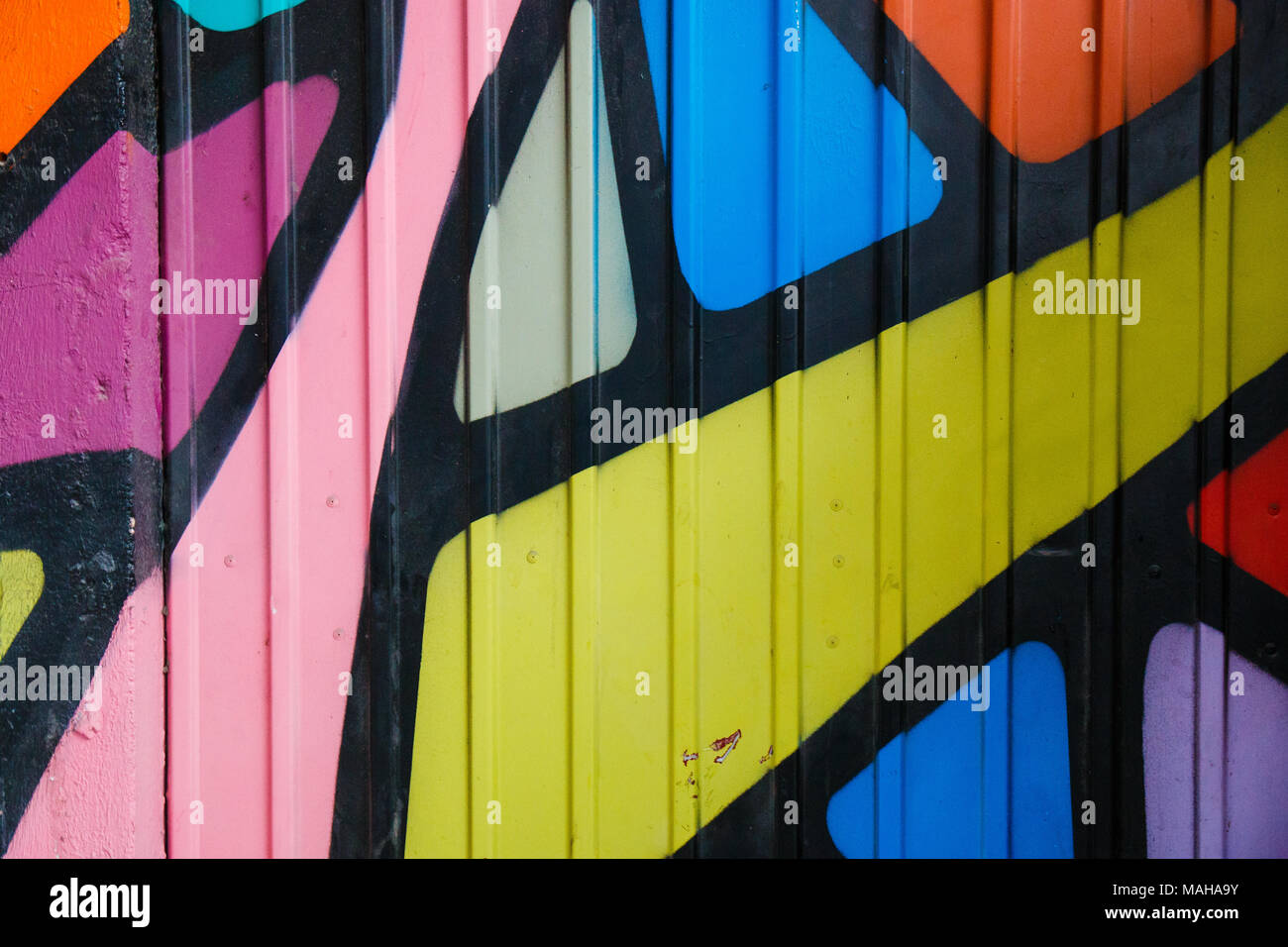 bright colorful painted wall background. Stock Photo