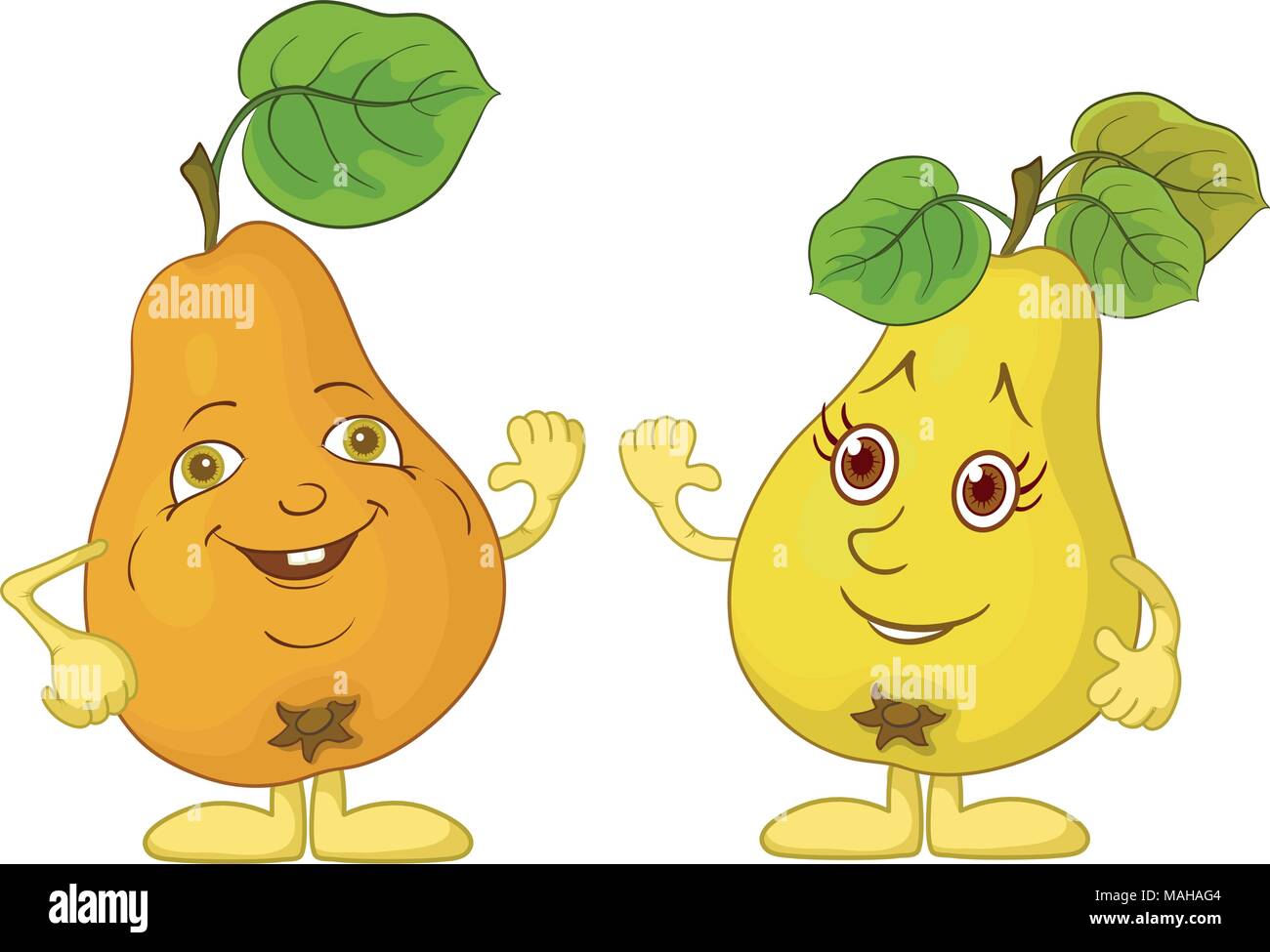 Character pears Stock Vector