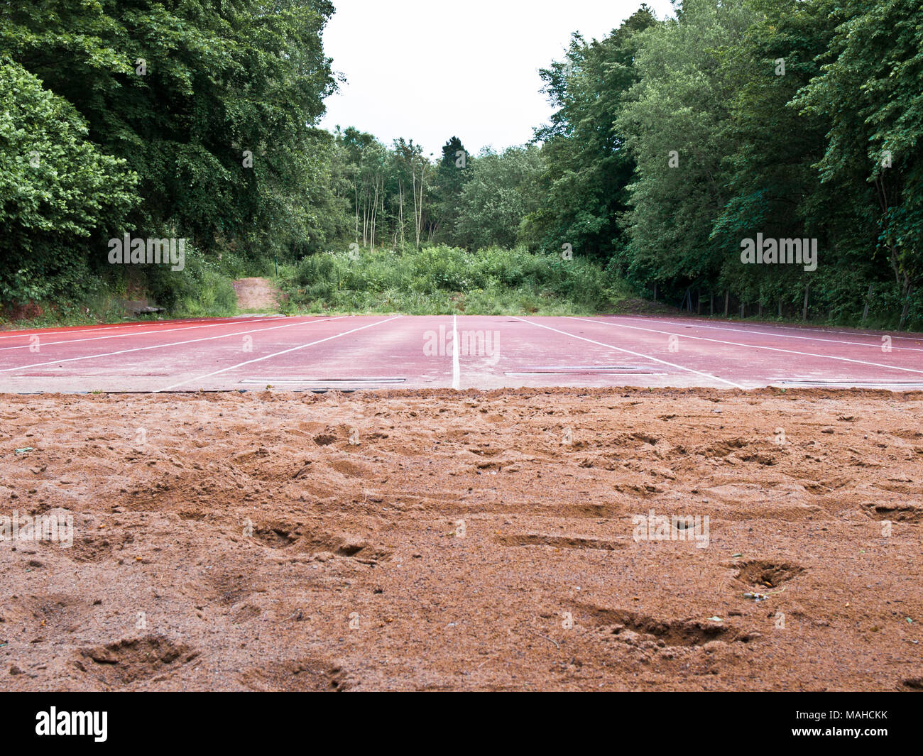 Running track and broad jump Stock Photo Alamy