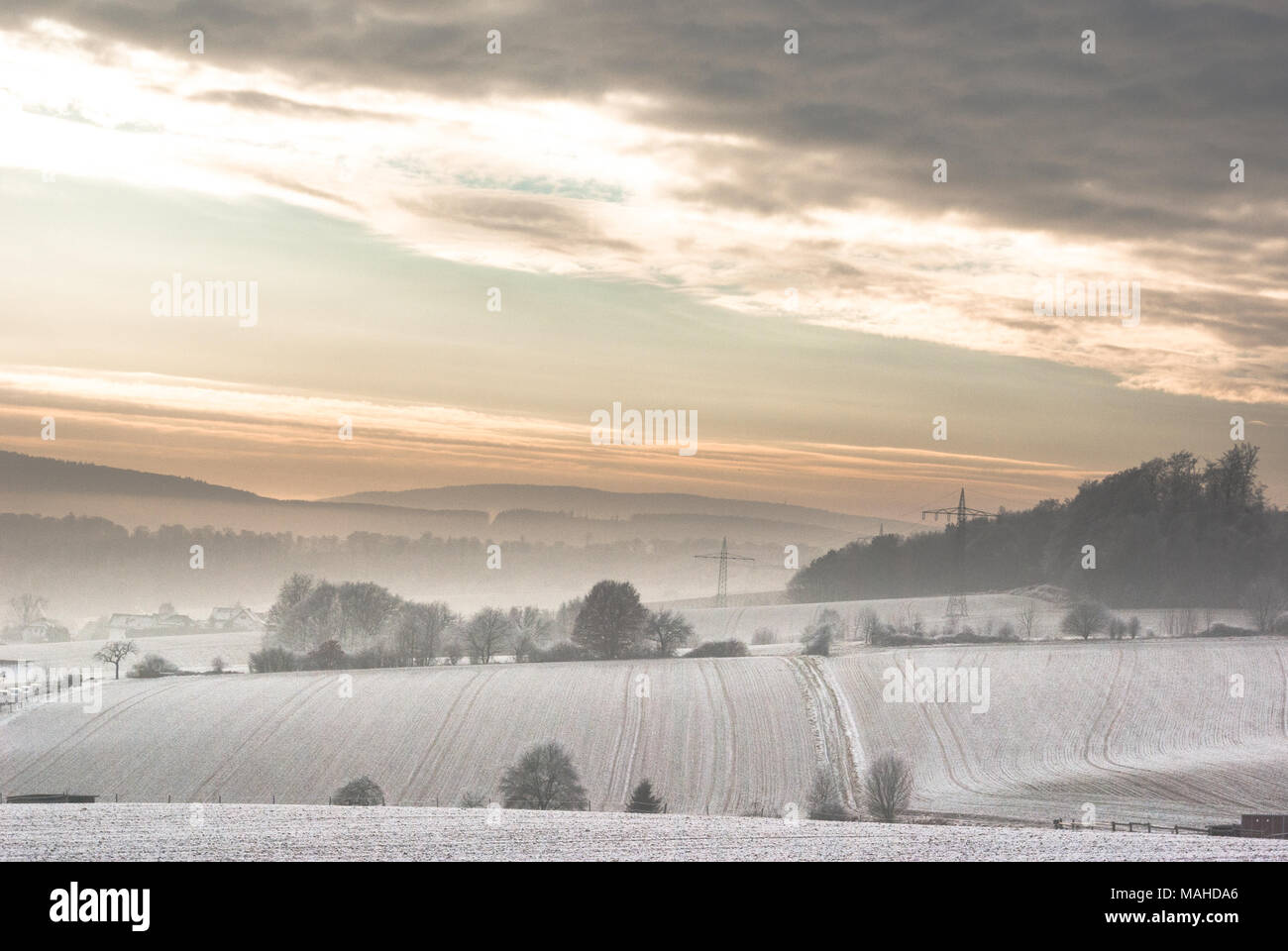 Winter Landscape, Germany, Europe Stock Photo