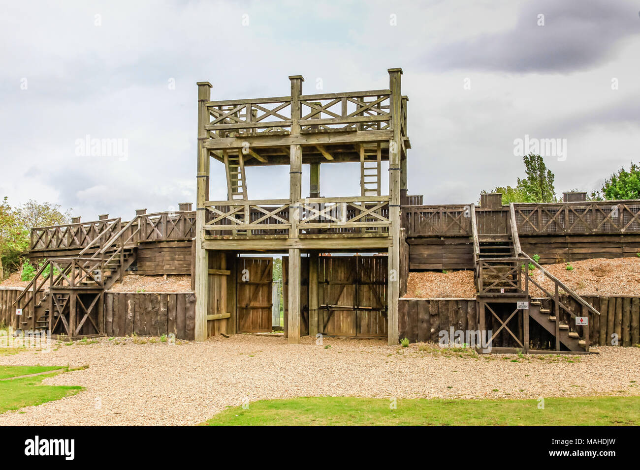 The Lunt Fort, a recreation of a Roman camp near Coventry Stock Photo