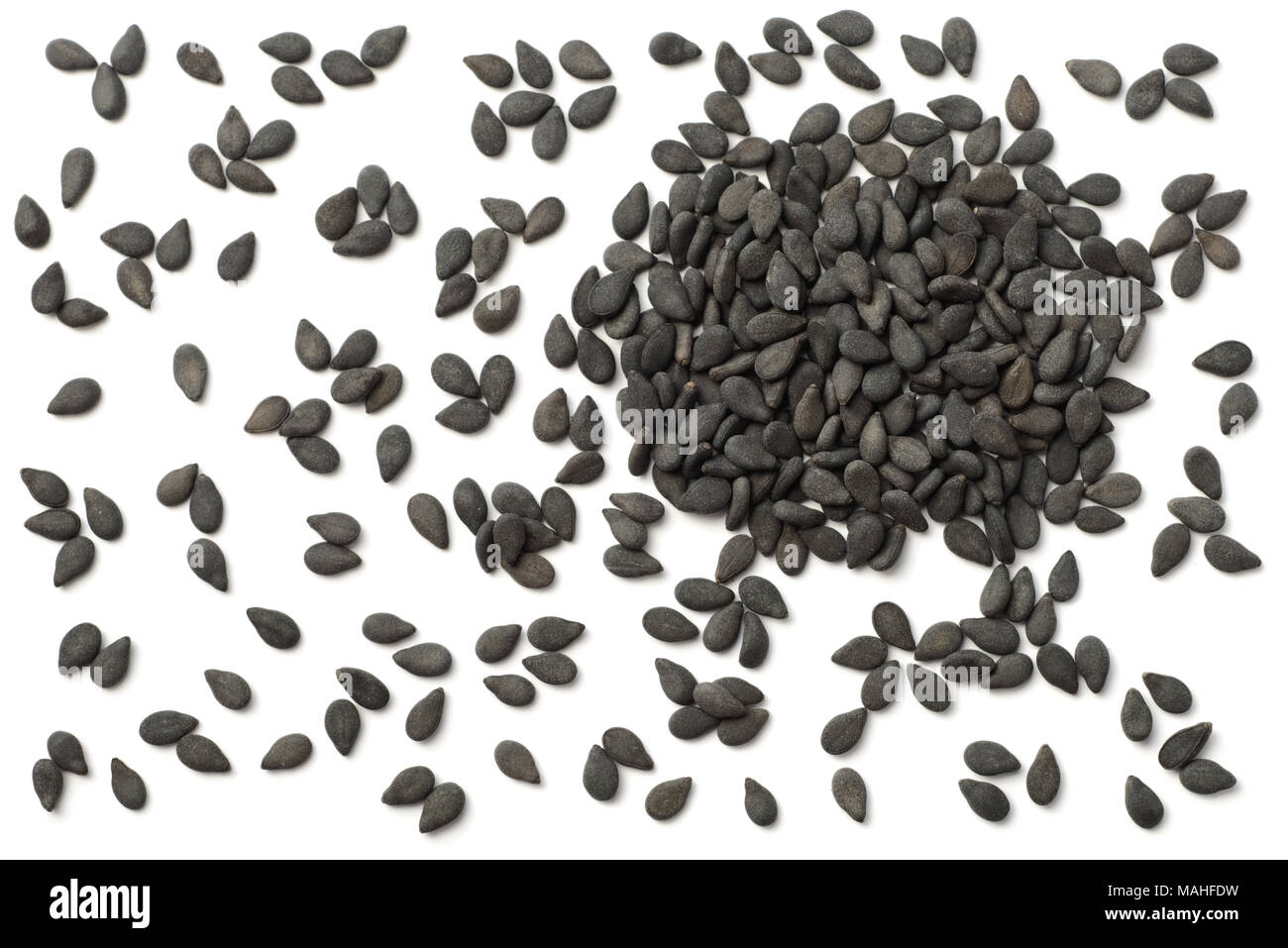 dried black sesame seeds isolated on white Stock Photo Alamy