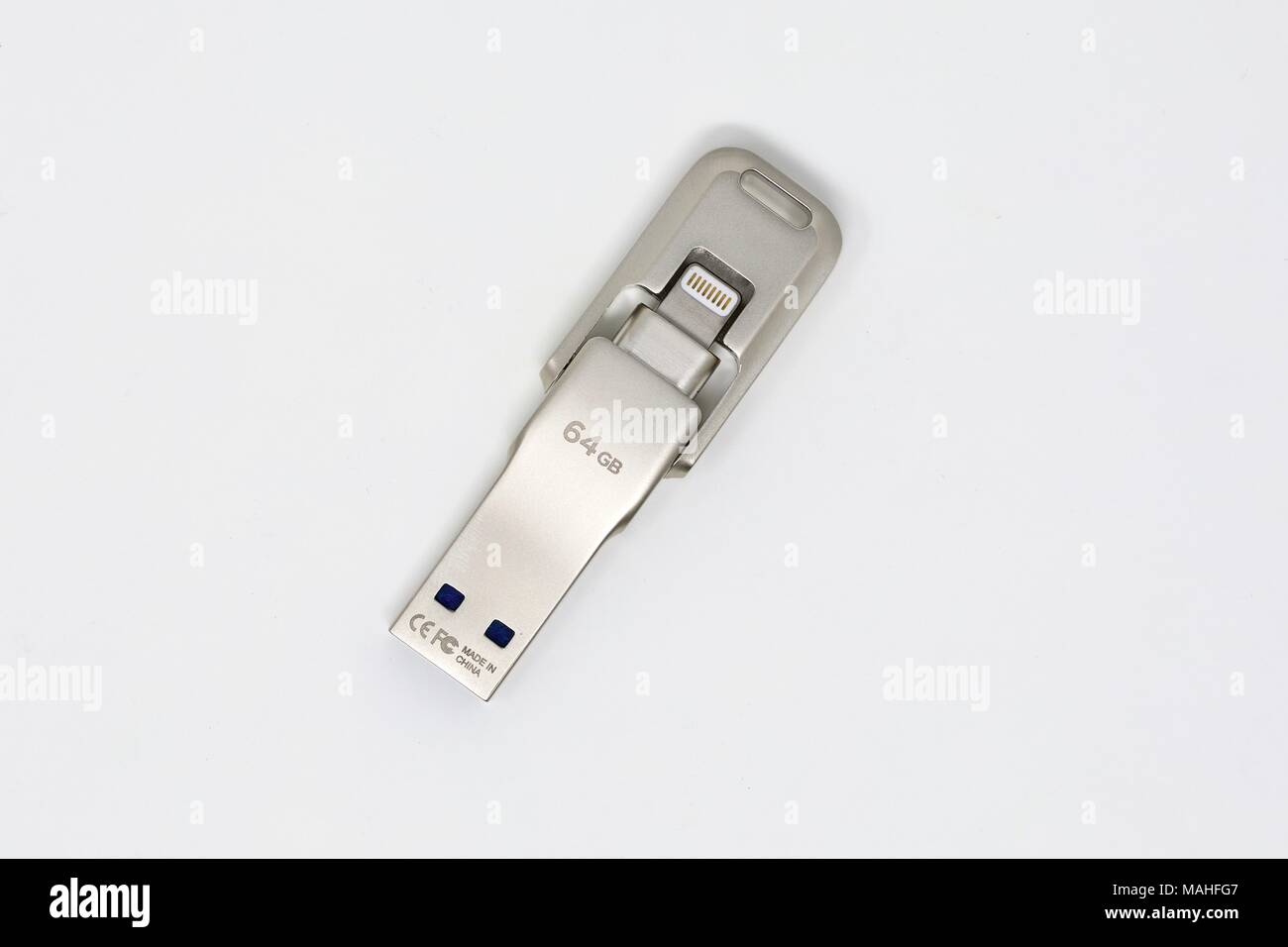Omars Linhtning to USB 3.0 Memory Stick Stock Photo