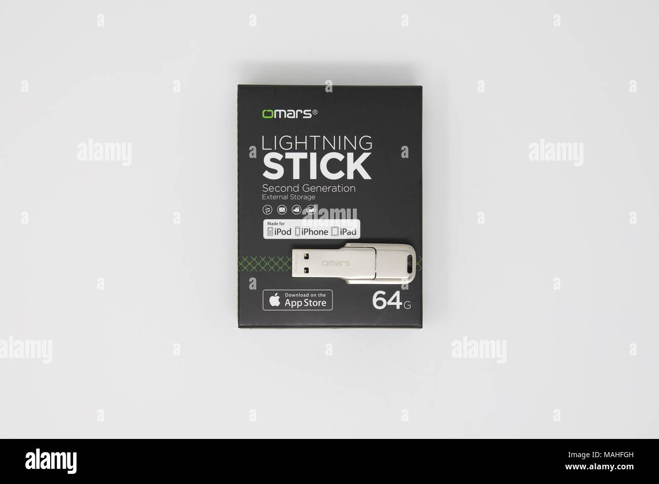 Omars Linhtning to USB 3.0 Memory Stick Stock Photo
