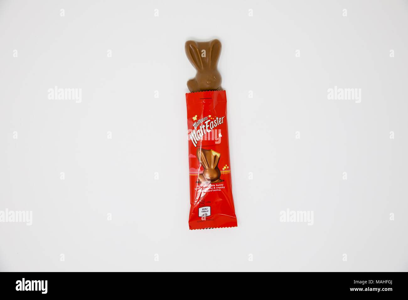 Malteasers Easter Bunny on a white background Stock Photo