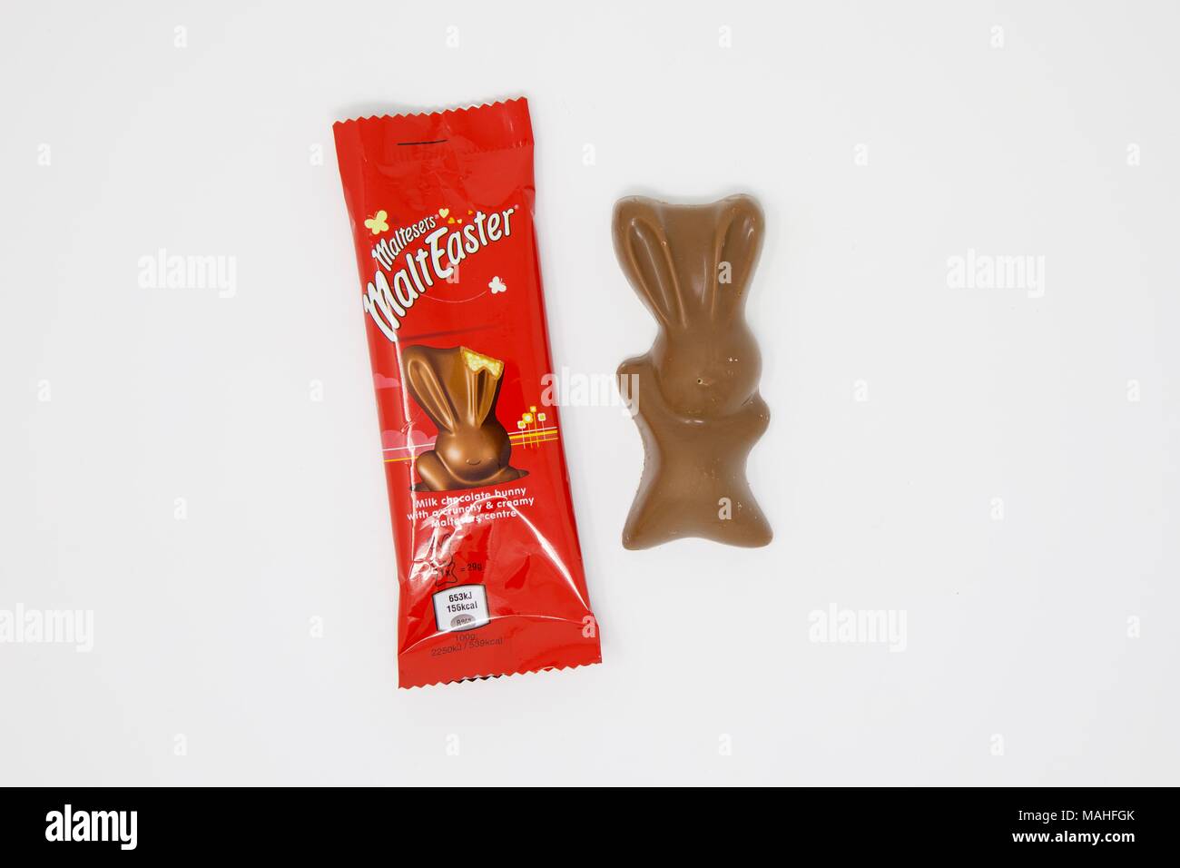 Malteasers Easter Bunny on a white background Stock Photo