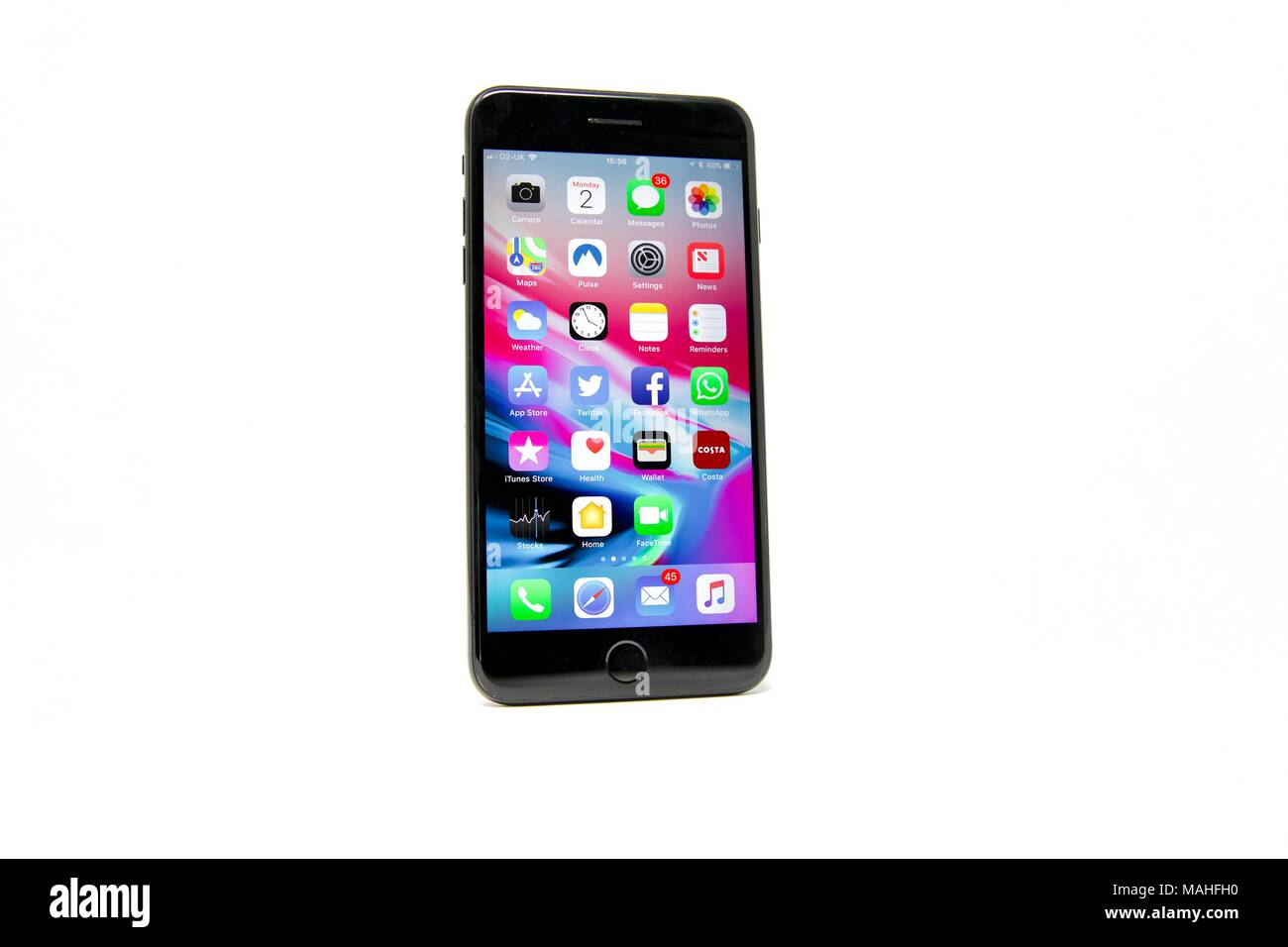 iPhone 7 Plus on white background Stock Photo