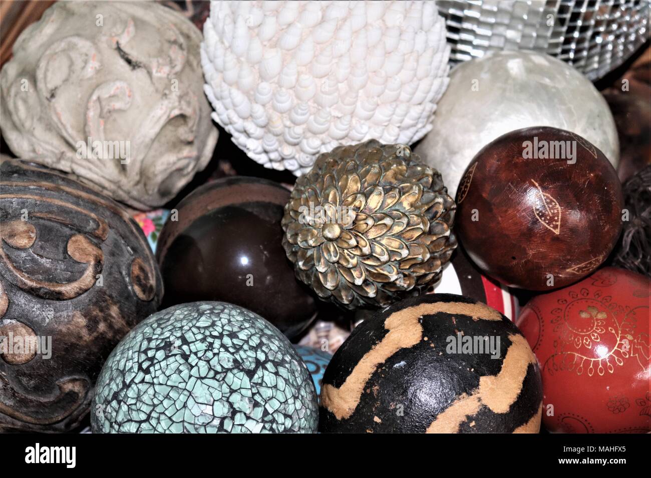 Collection of Various Decorative Ball Forms Stock Photo Alamy