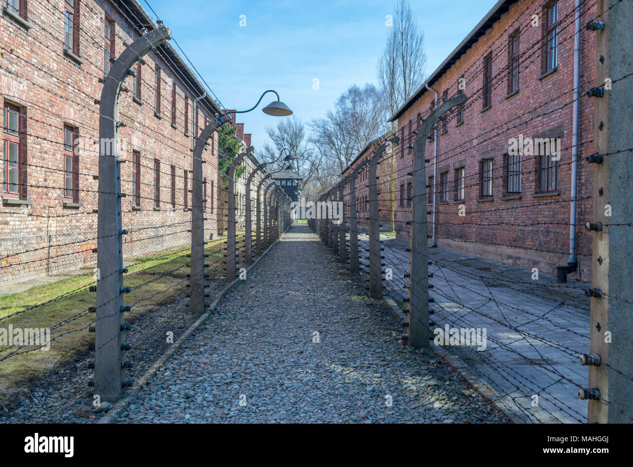 auschwitz death camp Stock Photo