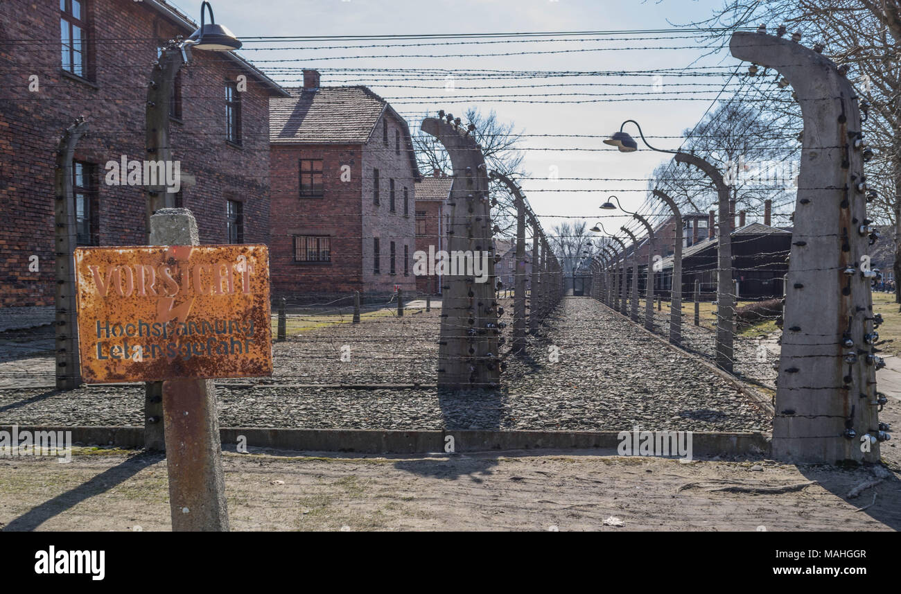 auschwitz death camp Stock Photo