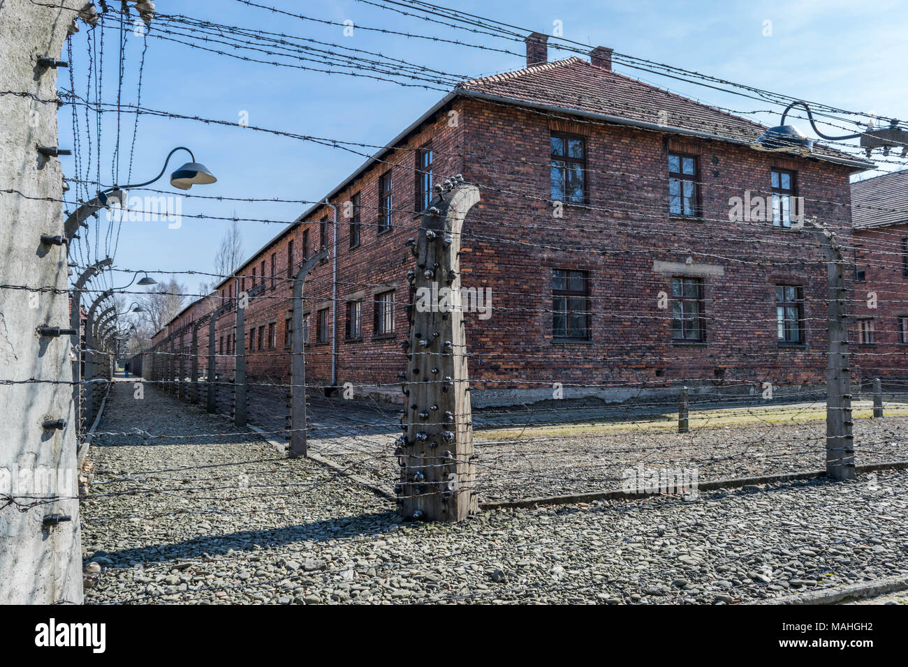 auschwitz death camp Stock Photo