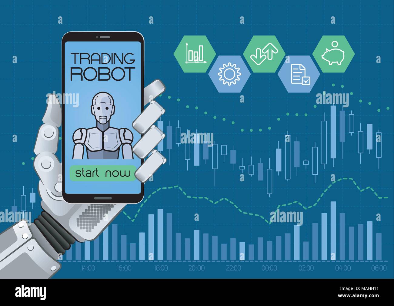 Trading Robot Of Automated Trading System Stock Vector Image & Art - Alamy