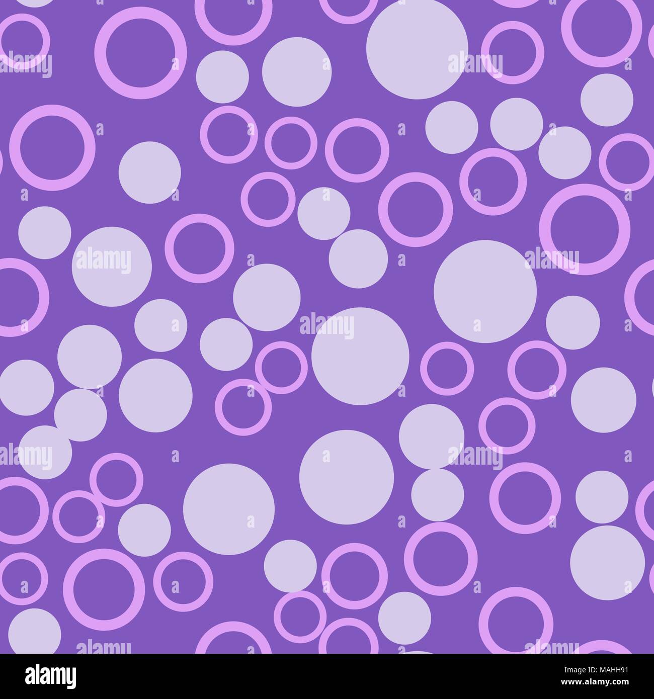 Violet Spots And Circles Seamless Pattern. Confetti Wrapping Paper Pattern. Stock Vector