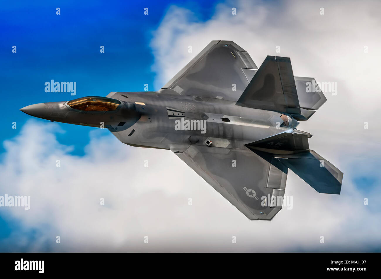 USAF F22 Raptor Stealth Fighter Aircraft Stock Photo