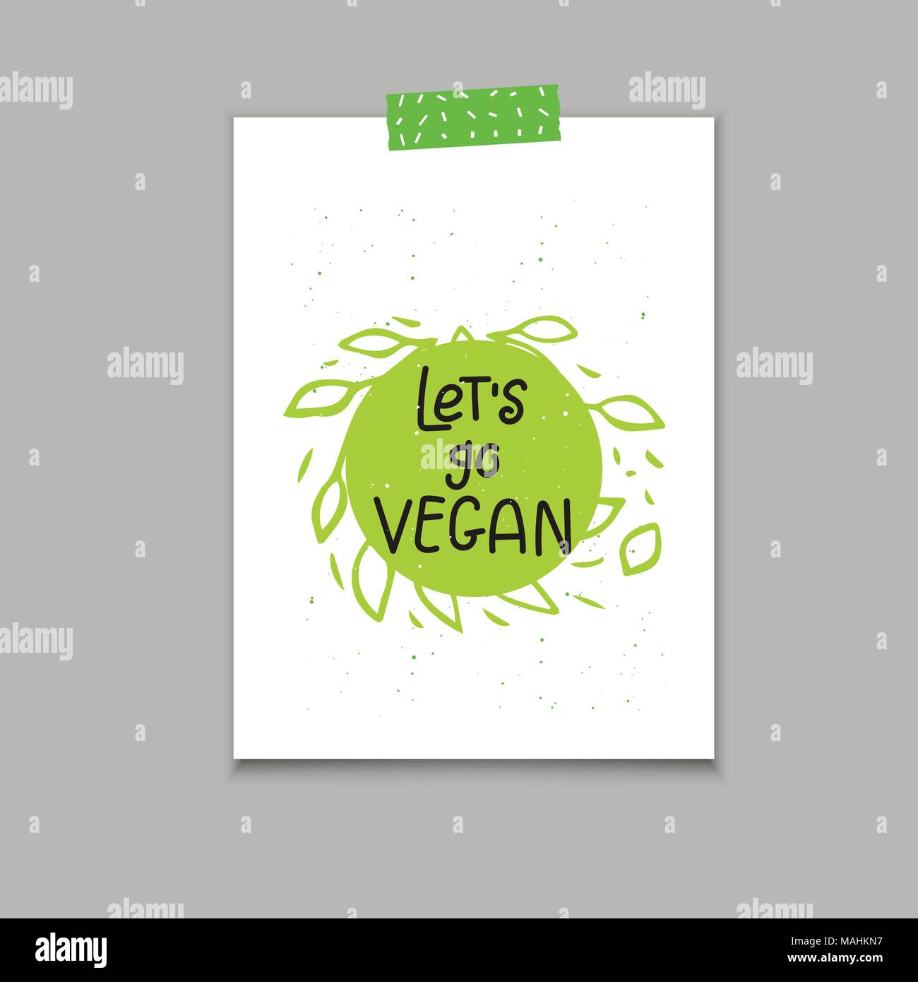Vector poster, eco badge or tag, bio green logo. Vegan sign for cafe ...