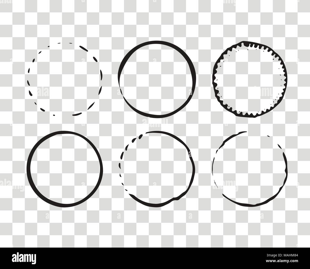 Hand drawn elements for logotype with circles, isolated on background ...