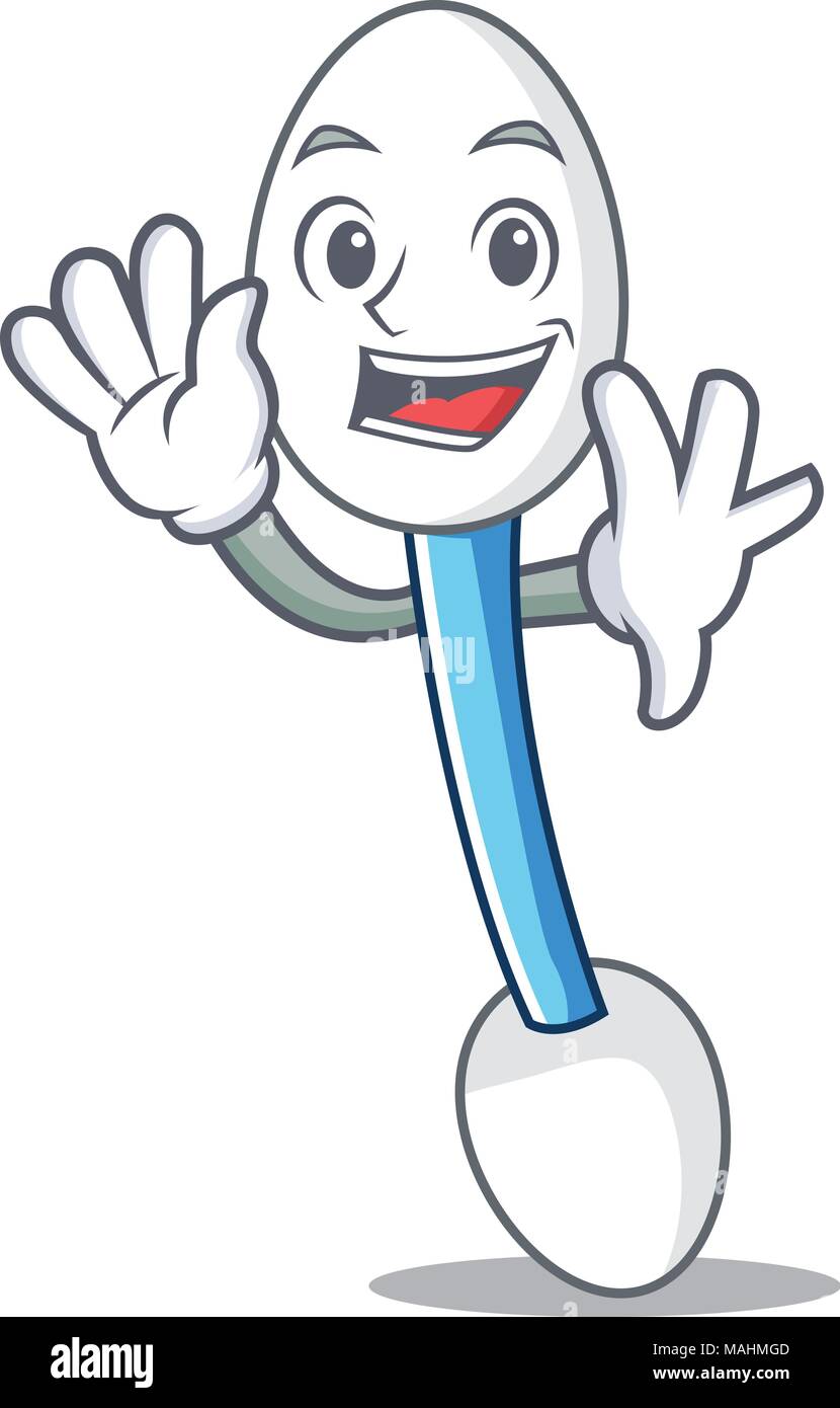 Waving cotton swab character cartoon Stock Vector Image & Art Alamy