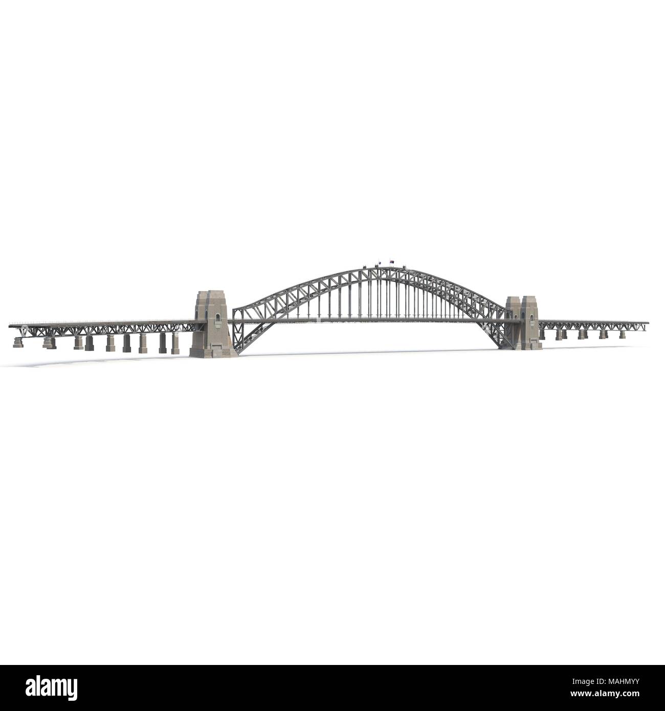 Sydney Harbour Bridge on white. 3D illustration Stock Photo - Alamy