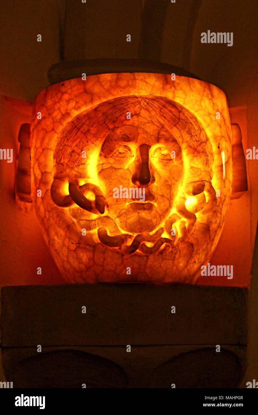 Intensity of Light & Form,Art Deco Medusa Wall Lamp, Anglesey Abbey, UK Stock Photo