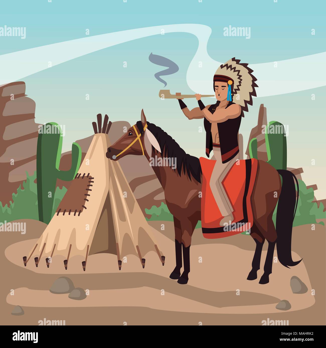 American indian warriors tribe Stock Vector Image & Art - Alamy