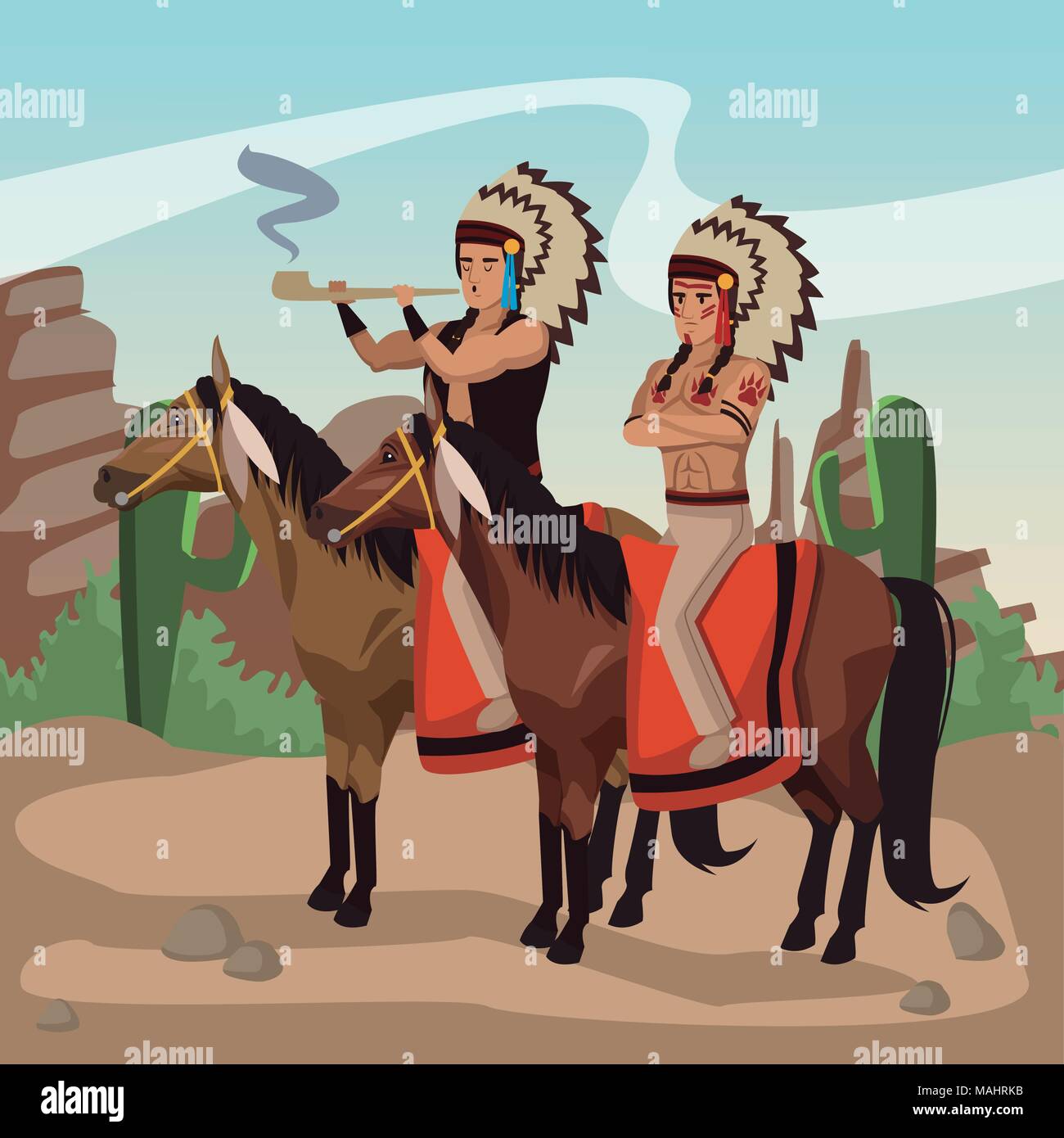 American indian warriors tribe Stock Vector Image & Art - Alamy