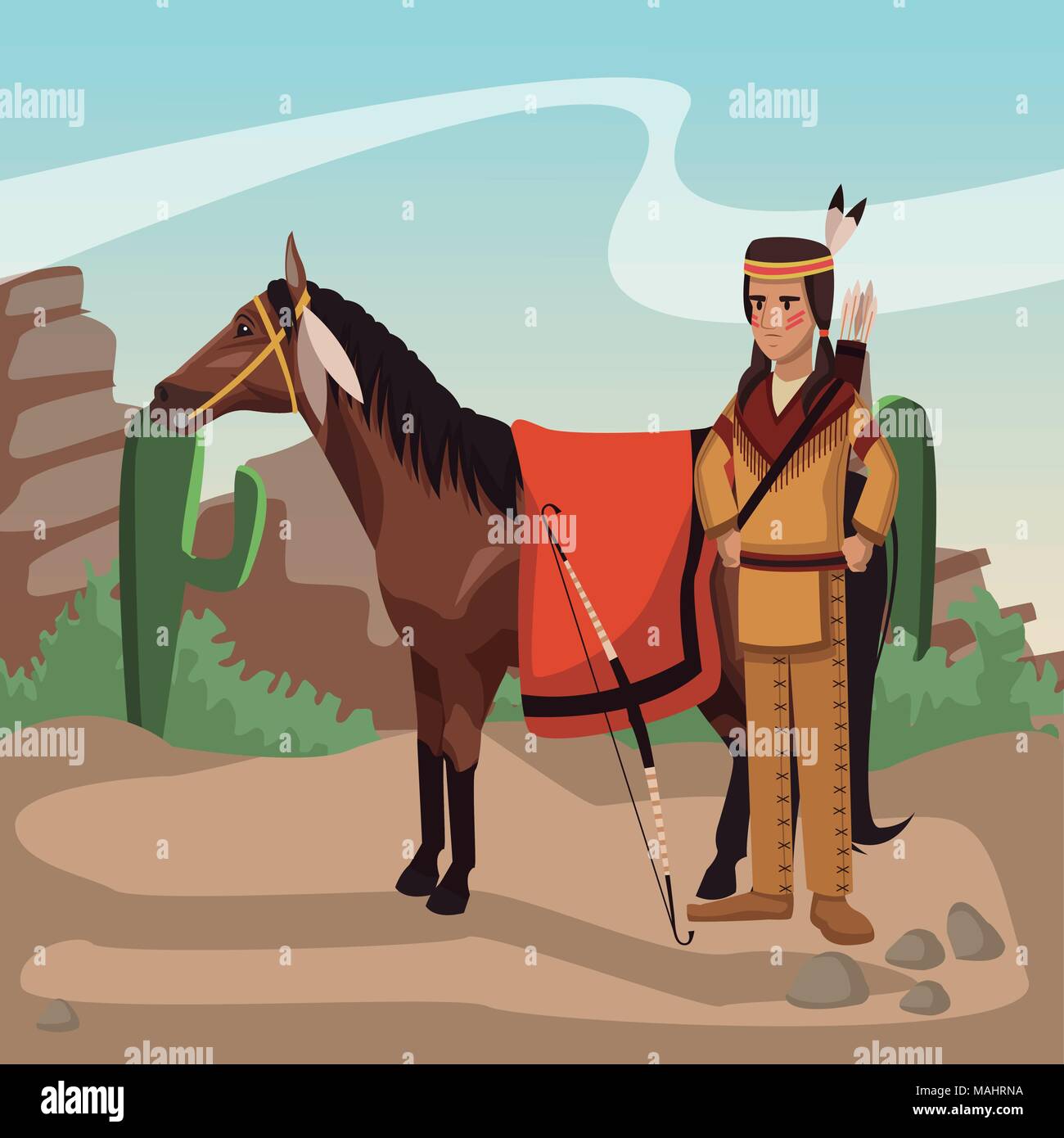 American Indian Warrior Horse Stock Vector Images - Alamy