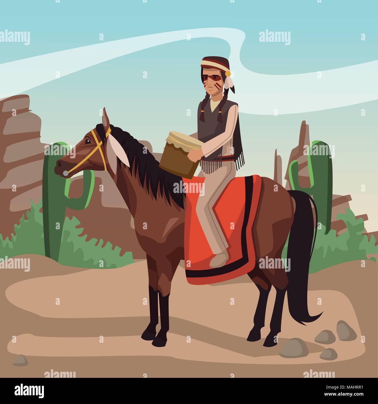 American indian warriors tribe Stock Vector Image & Art - Alamy