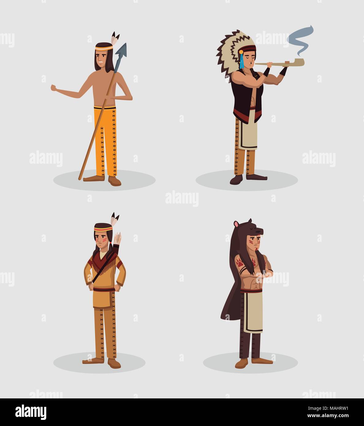 American indian warriors tribe Stock Vector Image & Art - Alamy