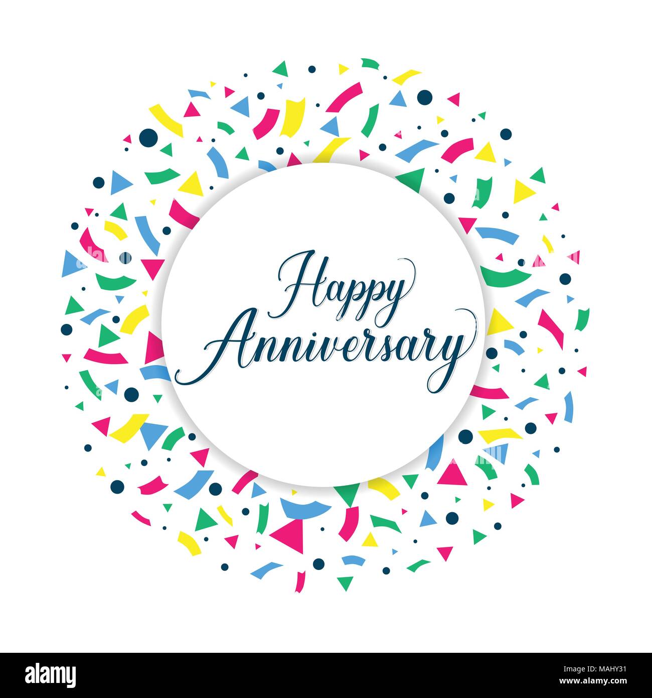 Happy anniversary background. Design for booklet, leaflet, magazine, brochure poster, web, invitation or greeting card. Vector illustration. Stock Vector