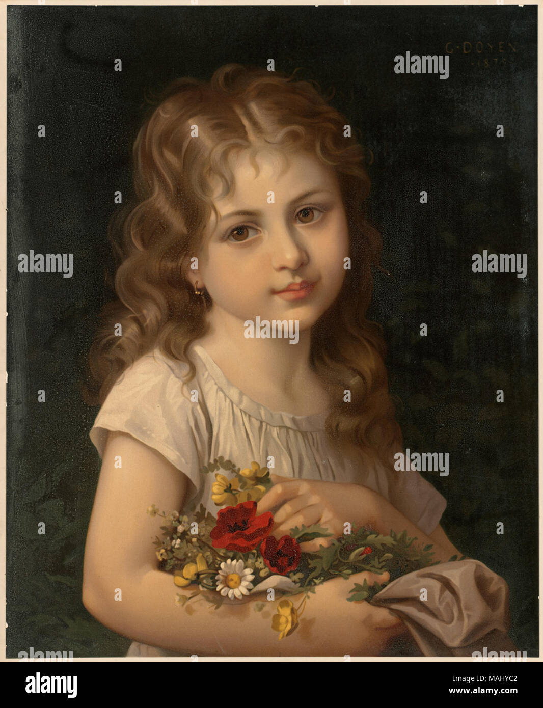 07 11 000657 Title: Happy Childhood Creator/Contributor: Doyen, Gustave, b. 1837 (artist); L. Prang & Co. (publisher) Date issued: 1861-1897 (approximate)  Physical description note: Published state Genre: Chromolithographs; Portrait prints Location: Boston Public Library,    on 2011-08-07: Camera: Sinar AG Sinarback 54 FW, Sinar m Stock Photo