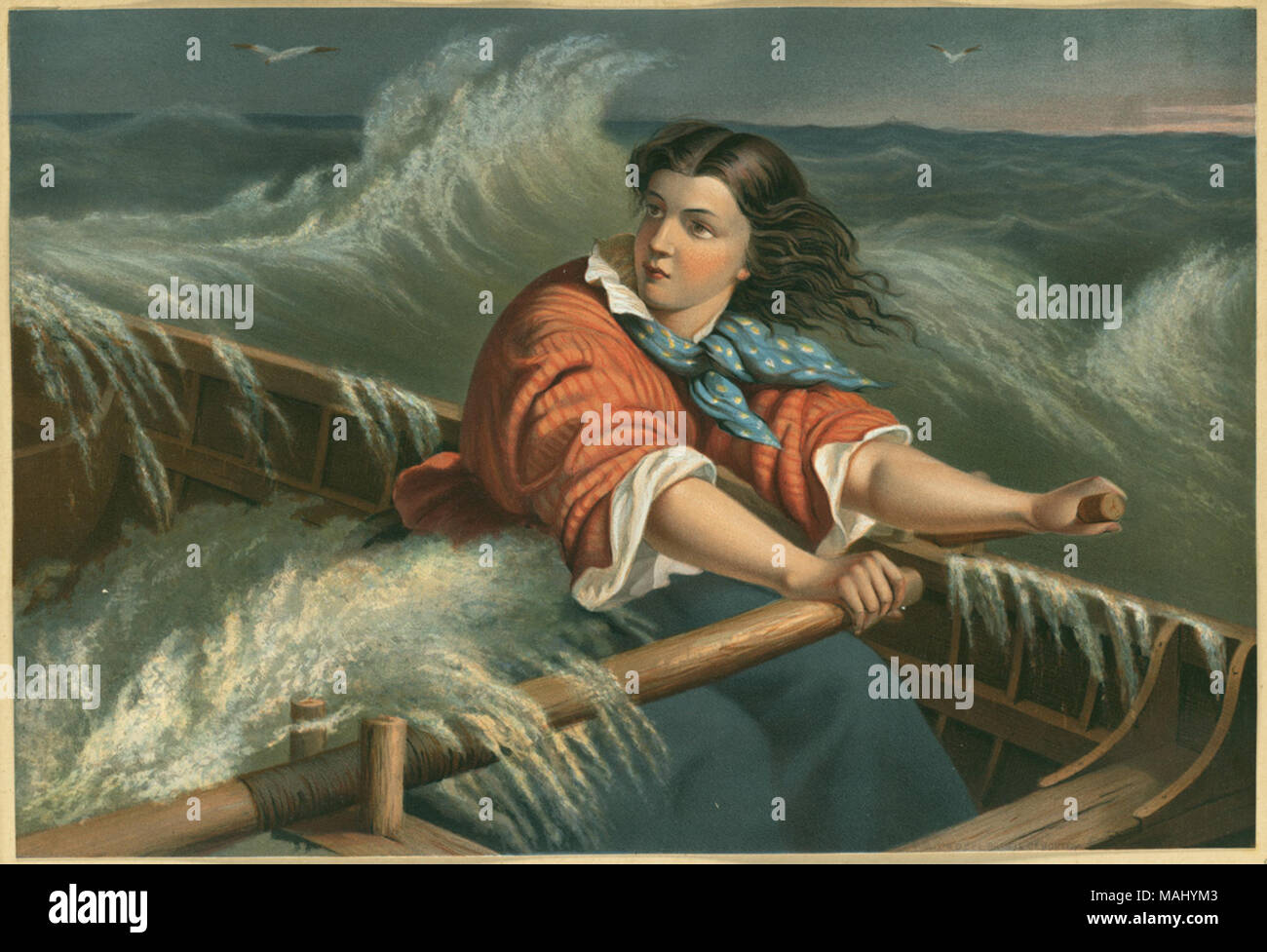File name: 07 11 000890 Title: The Rescue Creator/Contributor: L. Prang & Co. (publisher) Date issued: 1861-1897 (approximate)  Physical description note: Genre: Chromolithographs; Portrait prints Location: Boston Public Library,    on 2011-08-05: Camera: Sinar AG Sinarback 54 FW, Sinar m Stock Photo