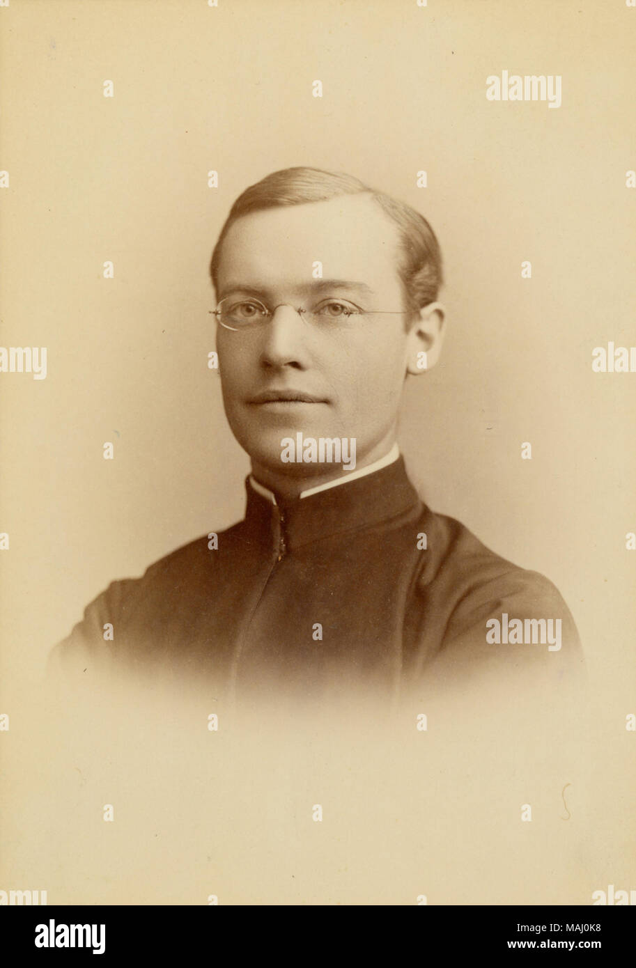 Title: Thomas E. Sherman, son of William T. Sherman, at time of his ordination, 1889.  . 1889. F. W. Guerin Stock Photo