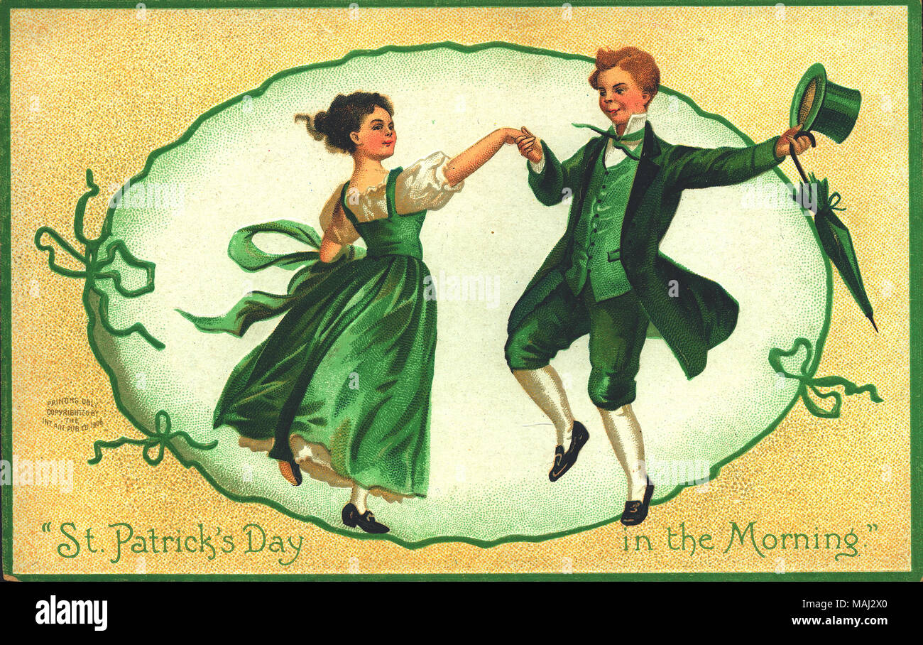 Title: 'St. Patrick's Day in the Morning.'  . 1908. International Art Publishing Company Stock Photo