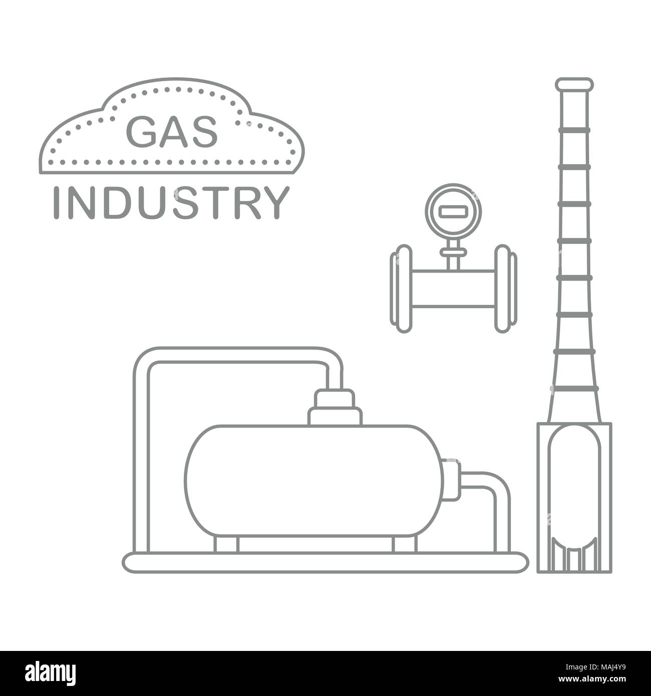 Gas processing plant. Industrial gas meter. Design for announcement ...