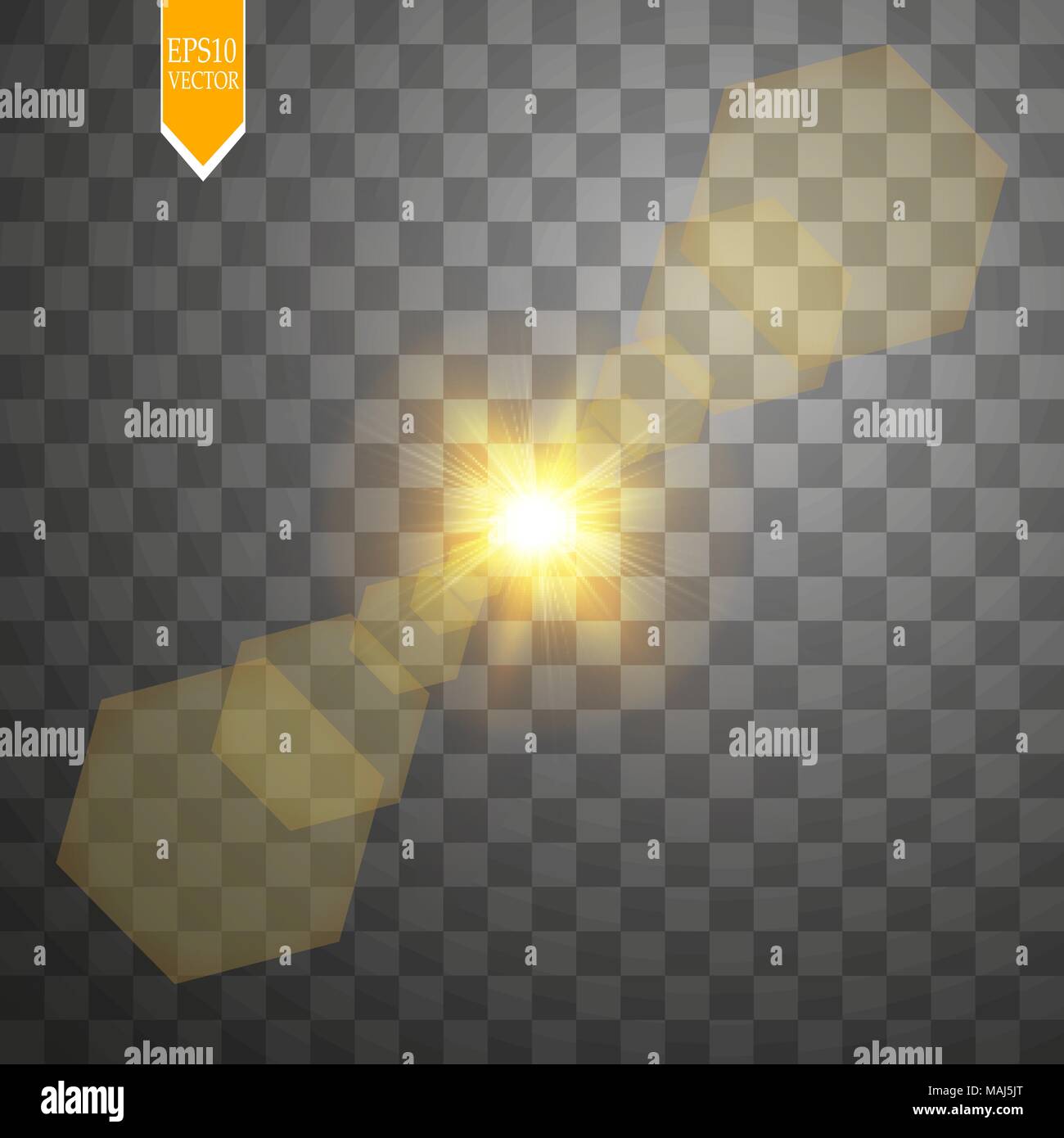Vector transparent sunlight special lens flare light effect. Stock Vector