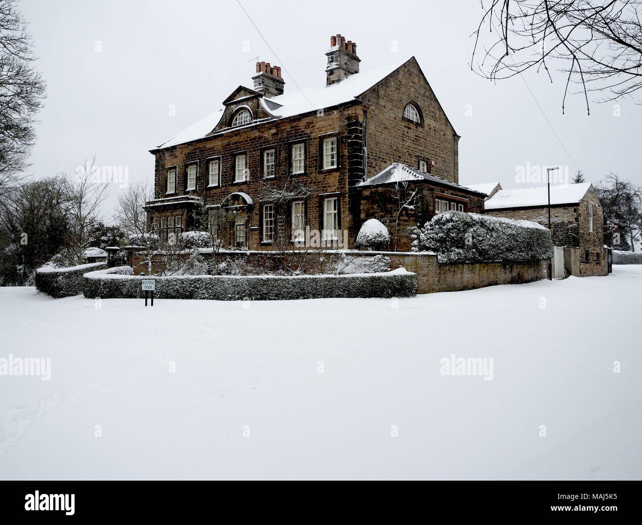 Norton Grange Snow Bound.Grade 2 Listed Building, Sheffield South