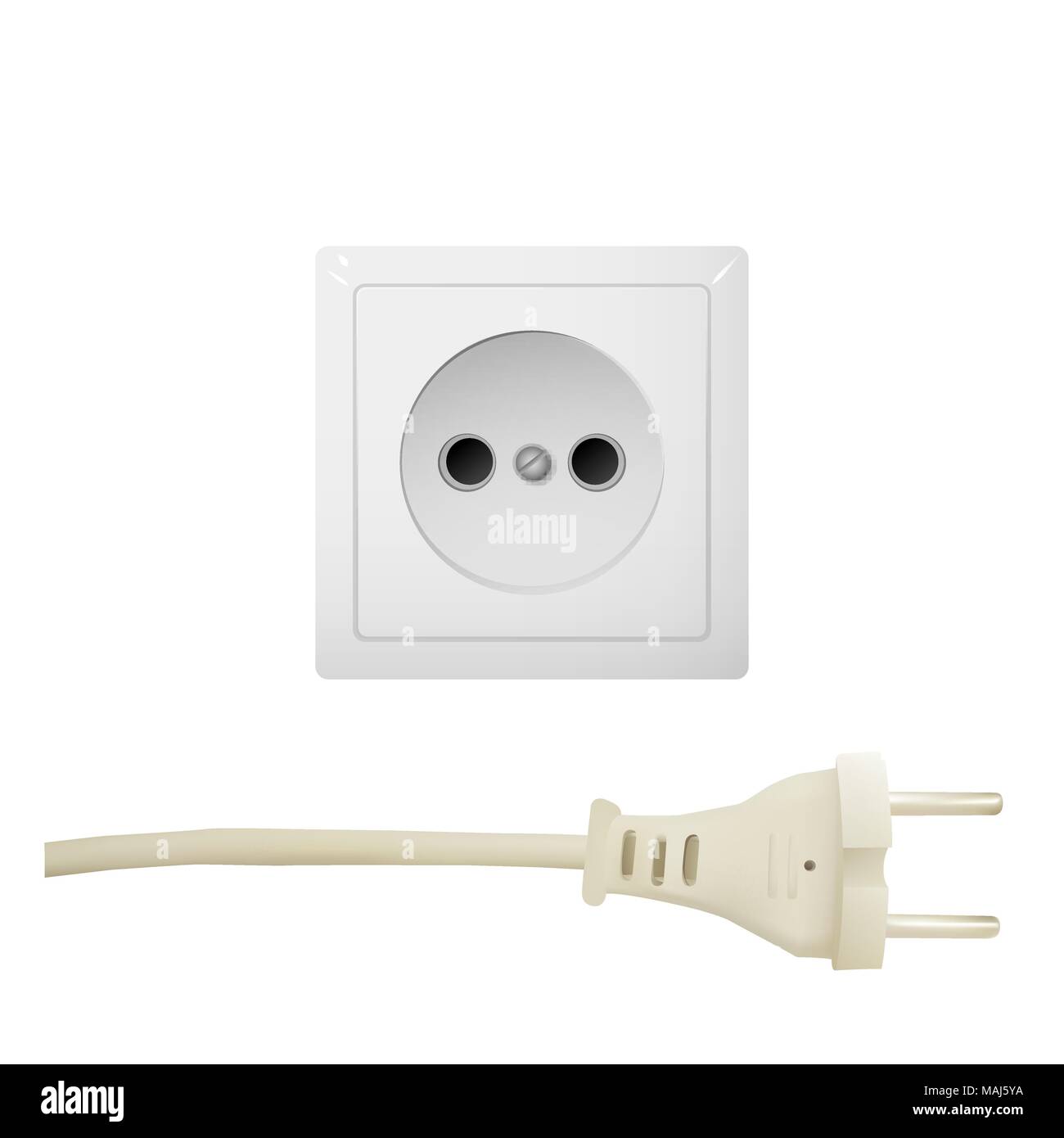 Electric white socket with plug vector illustration design Stock Vector ...